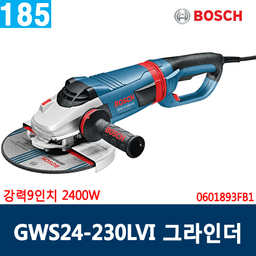 보쉬 강력 9인치 그라인더 GWS 24-230LVI 2400W, 0601893FB1